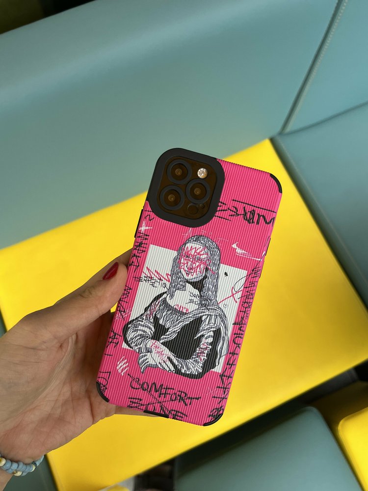Чохол для iPhone X/XS Graffiti Mona Lisa Рожевий