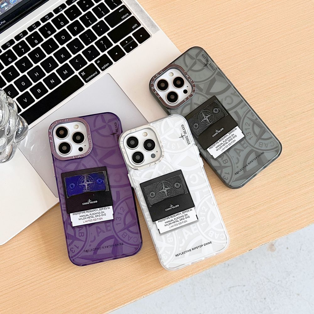 Чохол для iPhone 14 Plus Stone Island з патч-нашивкою Стоніков Білий