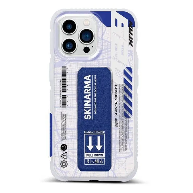 Чехол Skinarma Ryoiki для iPhone 13 Pro Clear + Blue с магнитной подставкой