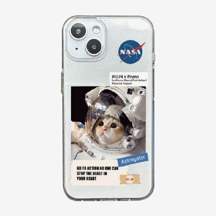 Чохол для iPhone 15 Plus Astronaut Cat NASA Прозорий