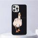 Мультяшный чехол для iPhone 15 Pro с дизайном утки Duck you Черный