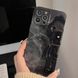 Чехол для iPhone 15 Pro Bearbrick мраморный Черный
