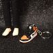 Брелок (ключница) Nike Air Jordan 3D мини-кроссовки Черно-оранжевый, 1 пара