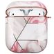 Дизайнерский мраморный чехол бело-розового цвета для Apple AirPods 1/2