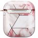 Дизайнерський мармуровий чохол для Apple AirPods 1/2 Біло-рожевий