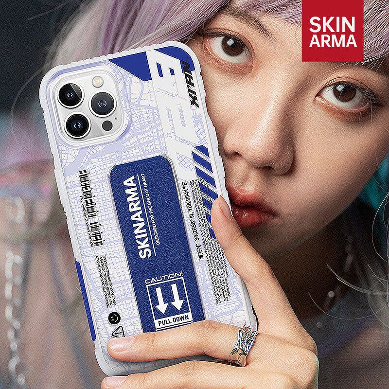 Чохол Skinarma Ryoiki для iPhone 13 Pro Clear + Blue з магнітною підставкою