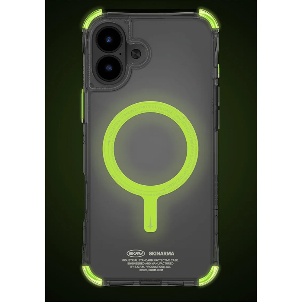 Чехол для iPhone 16 Skinarma Saido Mag-Charge Case (NITEGLOW EDITION) Green