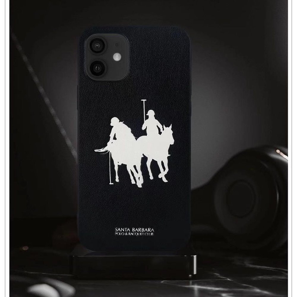 Черный чехол Santa Barbara Polo Umbra "Жокей" для iPhone 12 Pro из кожи