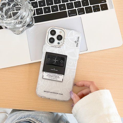 Чехол для iPhone 11 Stone Island с патч-нашивкой Стоников Белый