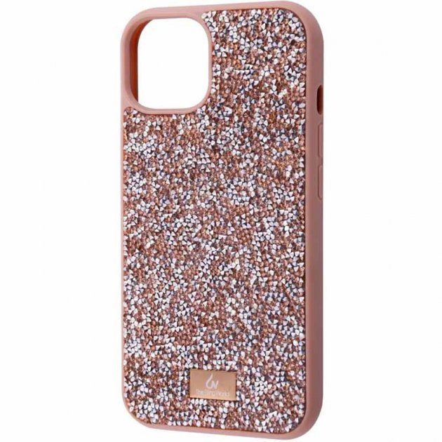 Рожевий чохол Bling Rock Diamond Case для iPhone 14 Pro Rose Gold