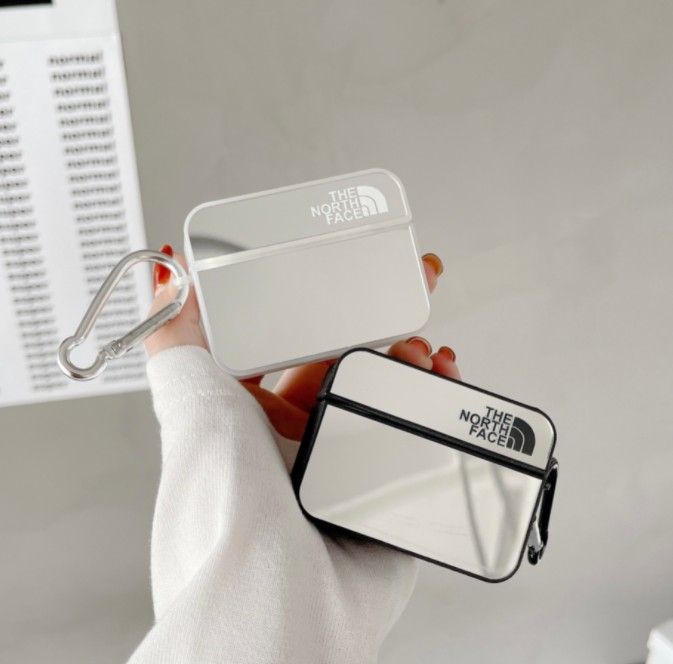 Зеркальный серебристый чехол The North Face для Apple Airpods Pro 2
