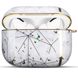 Дизайнерский мраморный чехол для Apple AirPods Pro Белый с золотистой паутиной