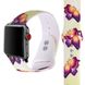 Белый ремешок "Разноцветные бабочки" для Apple Watch 38-41 мм (Series 6/5/4/3/2)