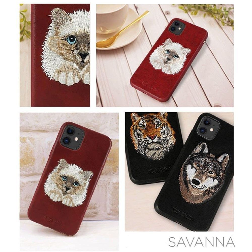 Чохол для iPhone 13 Pro Max Santa Barbara Polo з вишивкою "Кіт" Червоний