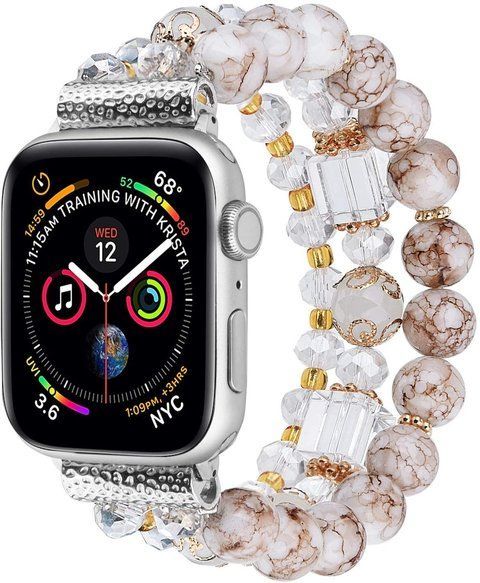 Ремінець із світло-коричневих намистин "Блиск" для Apple Watch 41 / 40 / SE 40 / 38 мм