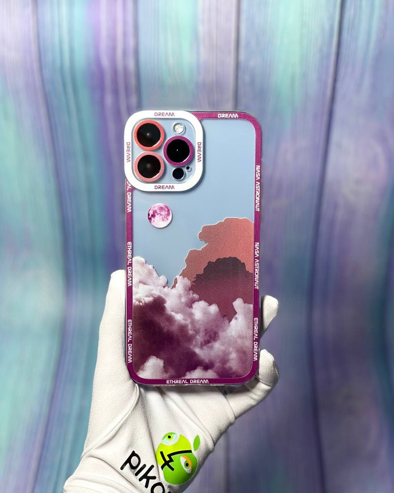 Чехол для iPhone 13 Mini Ethereal Dream NASA с защитой камеры Прозрачно-бордовый