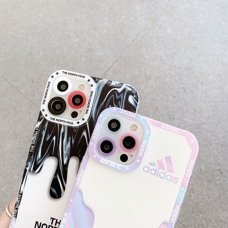 Чехол для iPhone 13 Pro Max The North Face Ice Cream с цветной защитой объектива Черно-белый