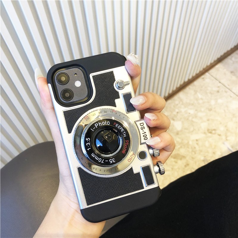 Чохол для iPhone 12 Pro Max з ремінцем "Фотоапарат" Чорний