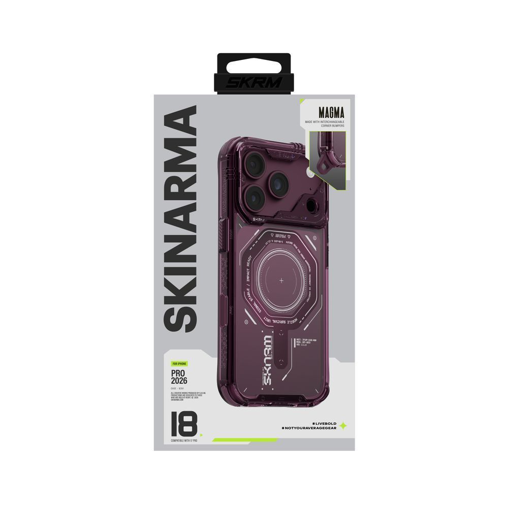 Чехол для iPhone 18 Pro Skinarma Magma (2026) Mag-Charge Burgundy