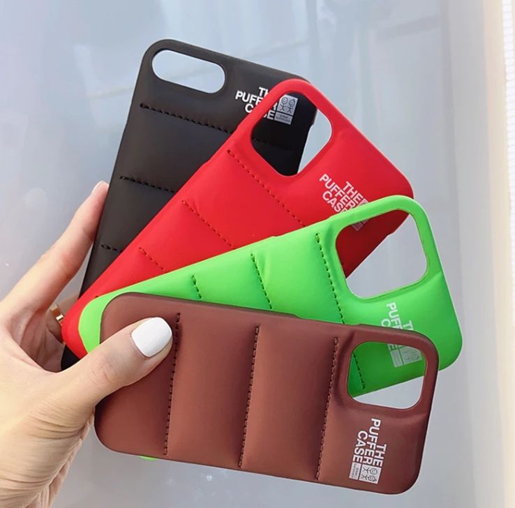 Зеленый пуферний чехол-пуховик для iPhone 11 Pro Max