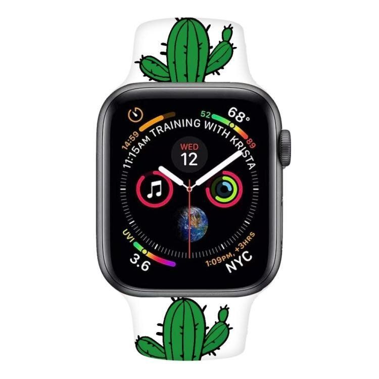 Силиконовый ремешок "Зеленый кактус" для Apple Watch 38-41 мм (Series 6/5/4/3/2)