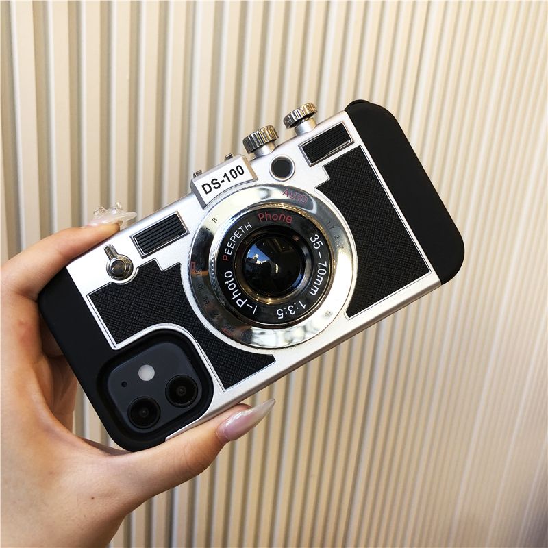 Чехол для iPhone 12 Pro с ремешком "Фотоаппарат" Черный