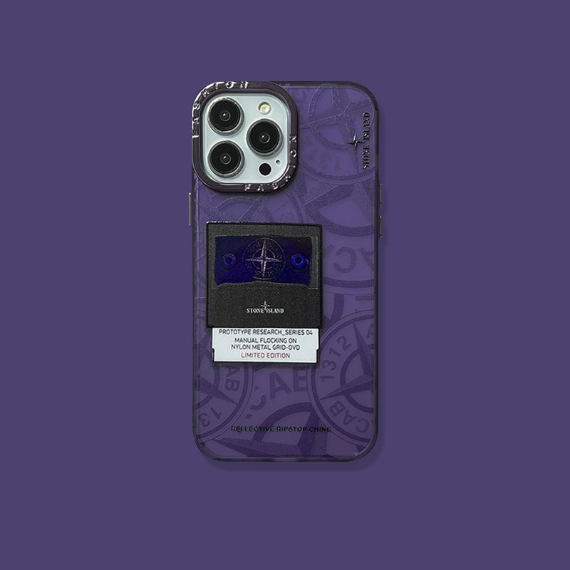 Чохол для iPhone 14 Pro Stone Island з патч-нашивкою Стоніков Фіолетовий