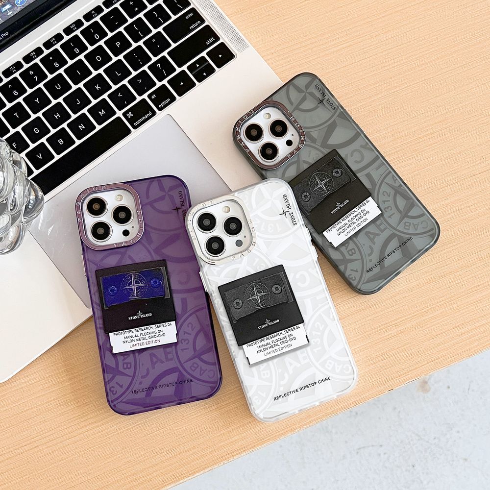 Чехол для iPhone 14 Stone Island с патч-нашивкой Стоников Фиолетовый
