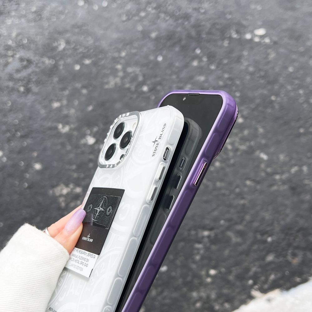 Чехол для iPhone 14 Stone Island с патч-нашивкой Стоников Фиолетовый