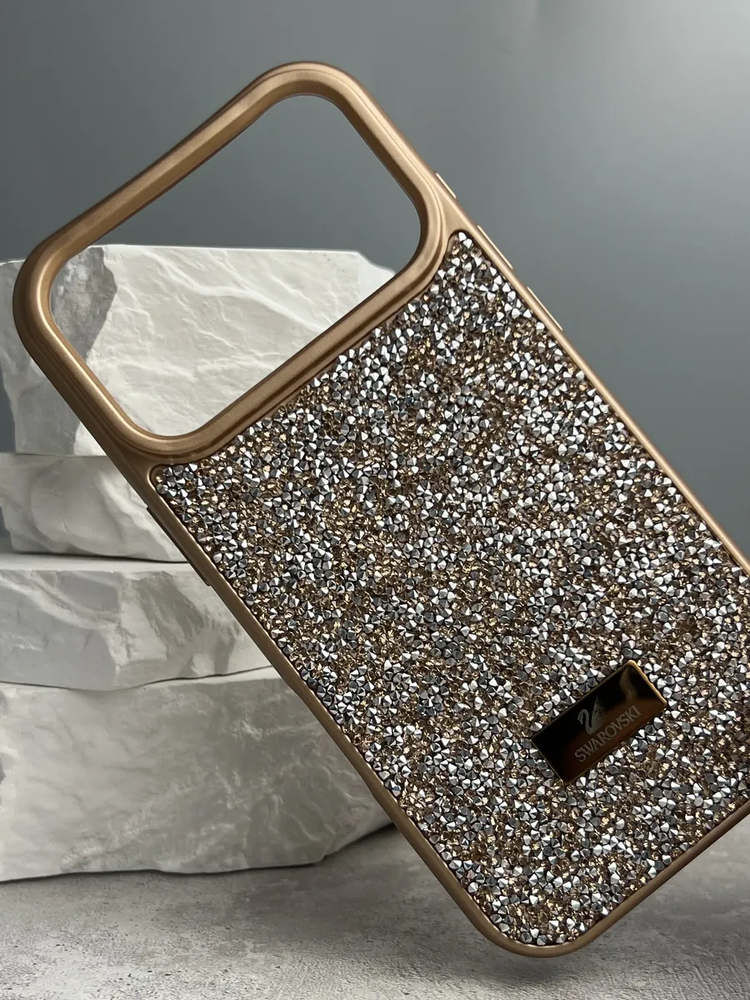 Чехол для iPhone 17 Air со стразами Swarovski Gold