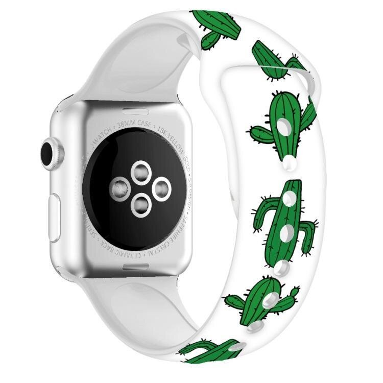 Силиконовый ремешок "Зеленый кактус" для Apple Watch 42-45