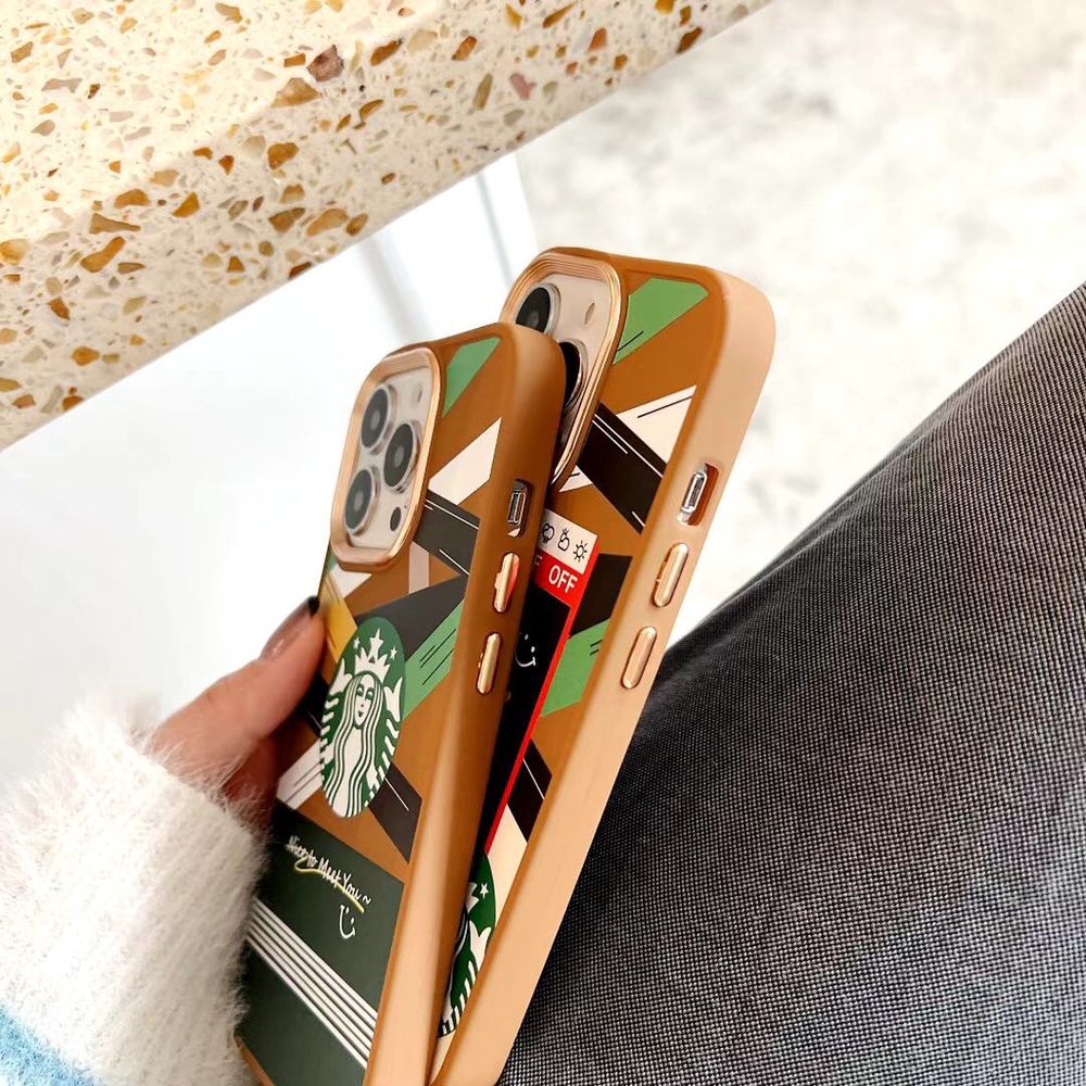 Чехол для iPhone 11 Pro Starbucks с защитой камеры Карамельный