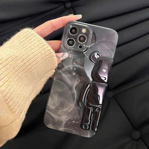Чохол для iPhone 11 Pro Bearbrick мармуровий Чорний