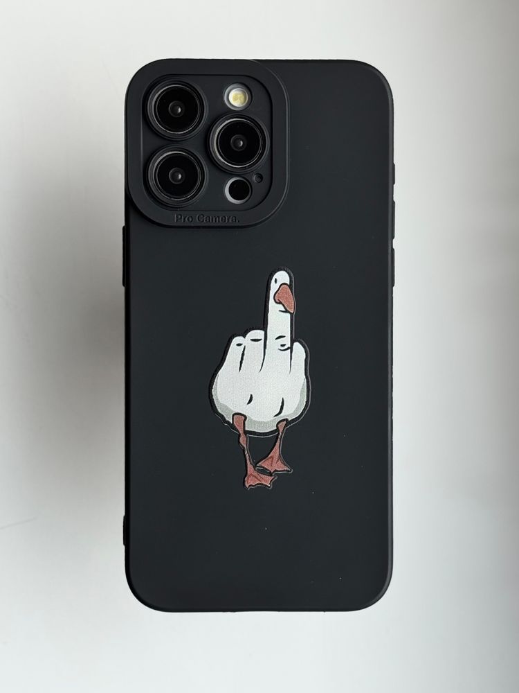 Мультяшный чехол для iPhone 11 Pro с дизайном утки Duck you Черный