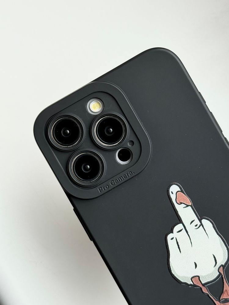 Мультяшный чехол для iPhone 11 Pro с дизайном утки Duck you Черный