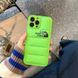 Пуферний чохол-пуховик для iPhone 13 Pro Зелений