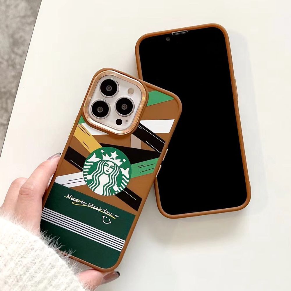 Чехол для iPhone 11 Starbucks с защитой камеры Карамельный