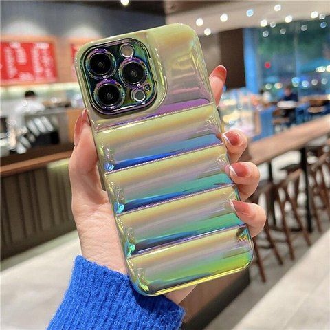 Чохол-пуховик Puffer для iPhone 11 Pro Max голографічний Зелений