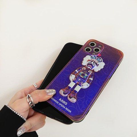Чехол для iPhone 11 3D Kaws Opera Mask Синий