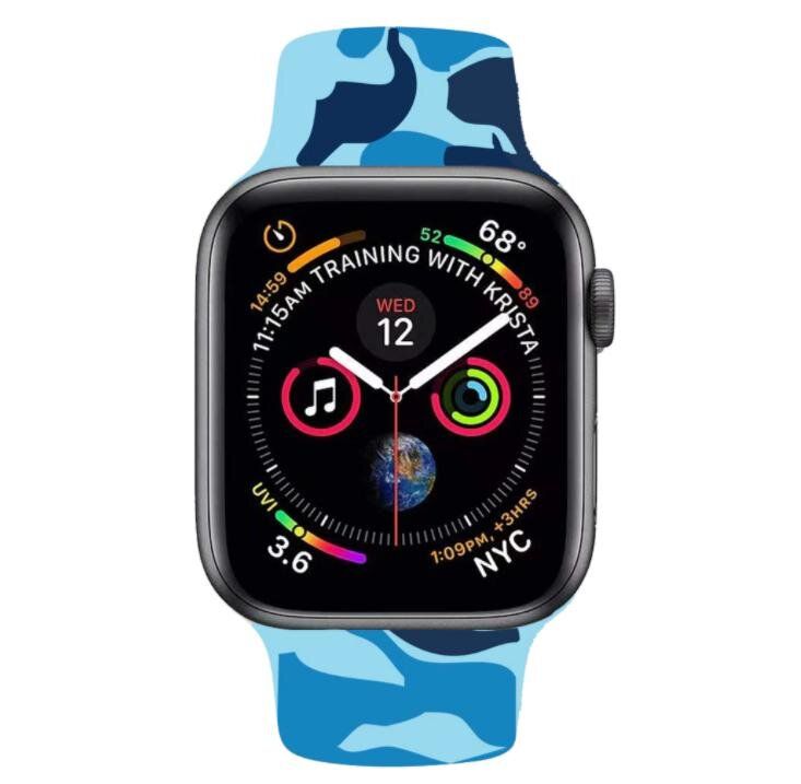 Силиконовый ремешок "Синий камуфляж" для Apple Watch 42-45 мм (Series 6/5/4/3/2)