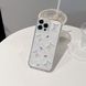 Кремовий чохол для iPhone 12 3D Teddy Bear з блискітками