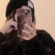 Чехол для iPhone 15 Pro Bearbrick мраморный Коричневый