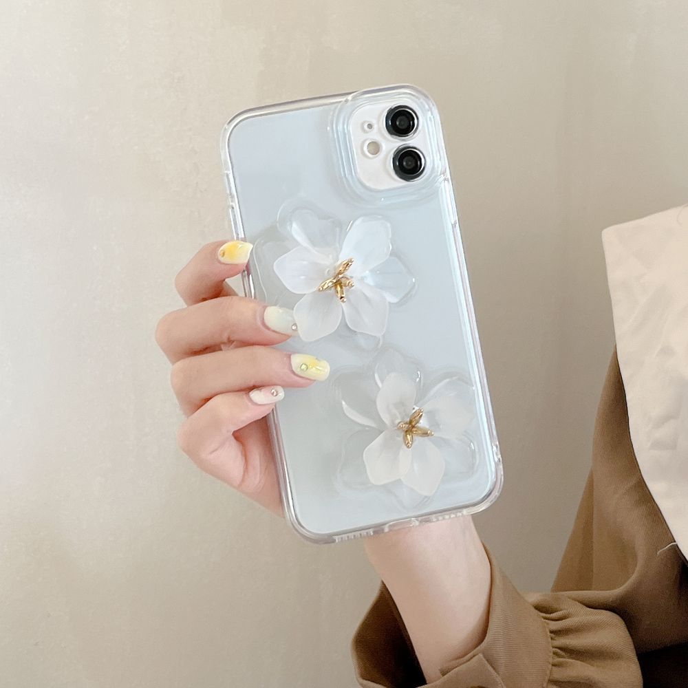 Чехол для iPhone 15 Pro Max 3D Цветок лотоса Белый
