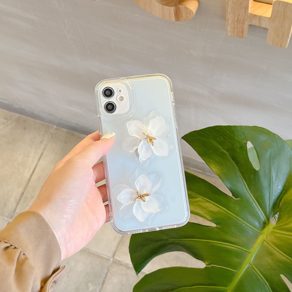 Чохол для iPhone 15 Pro Max 3D квітка лотоса Білий