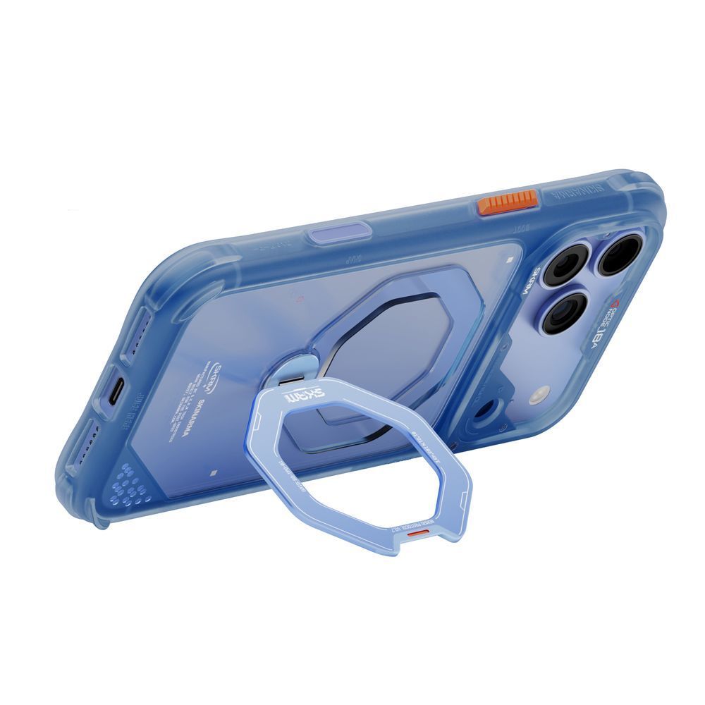 Чехол для iPhone 18 Pro Max Skinarma Saturn (2026) (Mag-Charge with Rotating Kick-stand) Blue