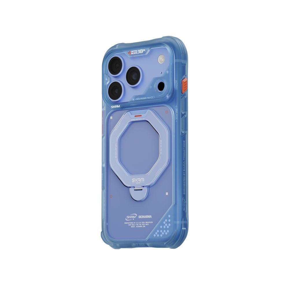 Чехол для iPhone 18 Pro Max Skinarma Saturn (2026) (Mag-Charge with Rotating Kick-stand) Blue