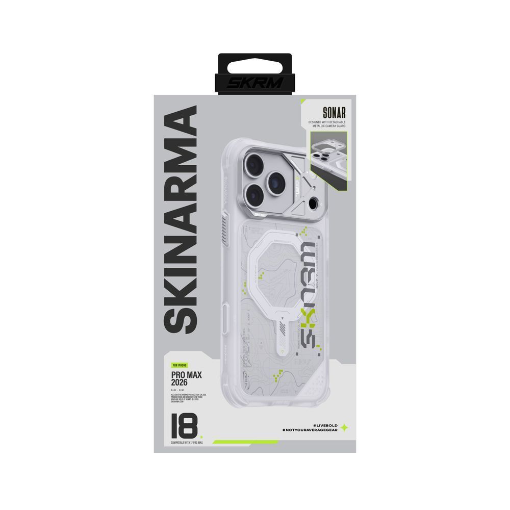 Чехол для iPhone 18 Pro Max Skinarma Sonar (2026) Mag-Charge White