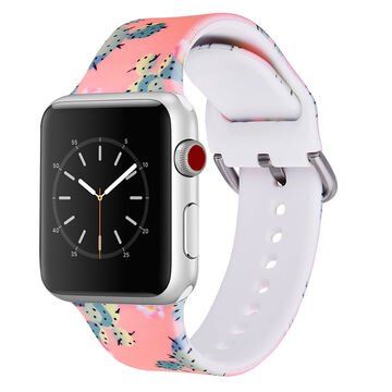 Рожевий силіконовий ремінець "Кактус" для Apple Watch 38-41 мм (Series 6/5/4/3/2)