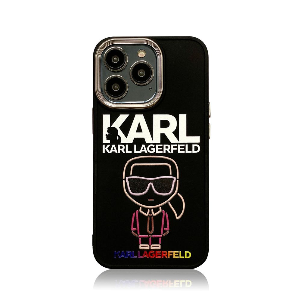 Чехол для iPhone 11 Color Line Karl Lagerfeld с защитой камеры Черный