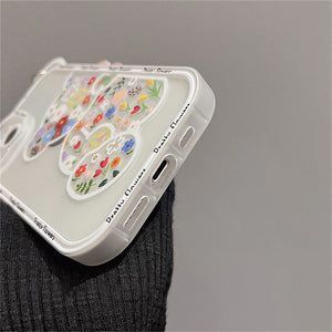 Чехол для iPhone 13 Pro с ремнем для плеча с мишкой Flower Bear